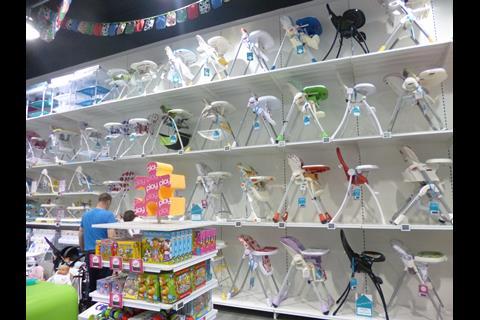 The high chair wall imitates that which is done in the Conran Shop